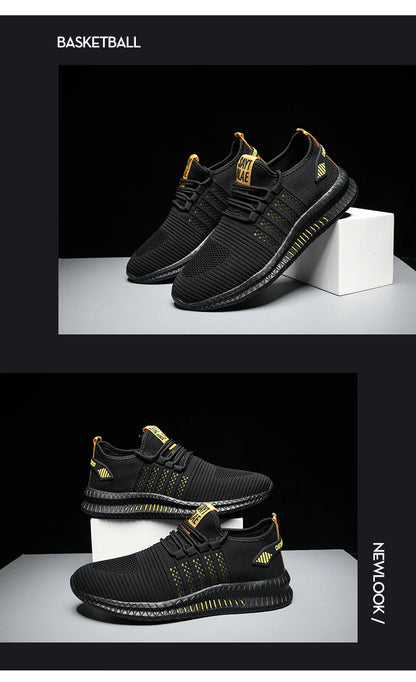 Baskets légères à la mode pour hommes, chaussures décontractées respirantes, chaussures de marche à lacets
