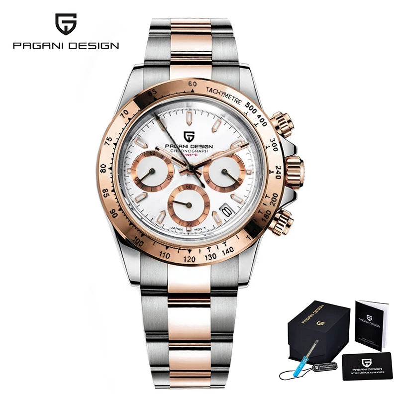 2026 New PAGANI DESIGN Chronograph Luxury Quartz Wrist Watch Automatic Date 100M Waterproof JAPAN VK63 Movement