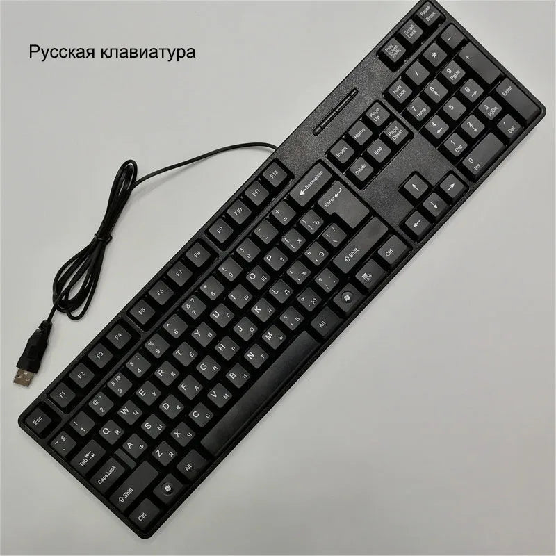 Keycap con lettere spagnole, francesi, russe e arabe per tastiera gaming USB cablata 104 tasti per computer