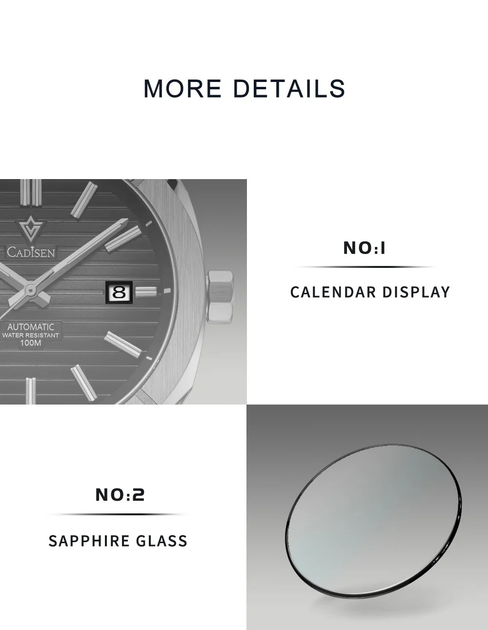 CADISEN Watch for Men Luxury Automatic Men Miyota 8215 Movement Sapphire Crystal 42mm Dial 100m Waterproof Wristwatches C8200
