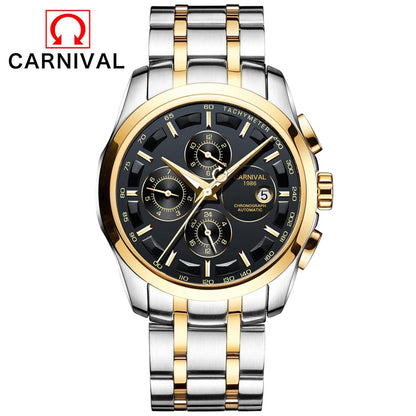 Men's Watch New Carnival Automatic Watches Men Business Mechanical Clock Leather Strap Waterproof Luxury Brand Clock