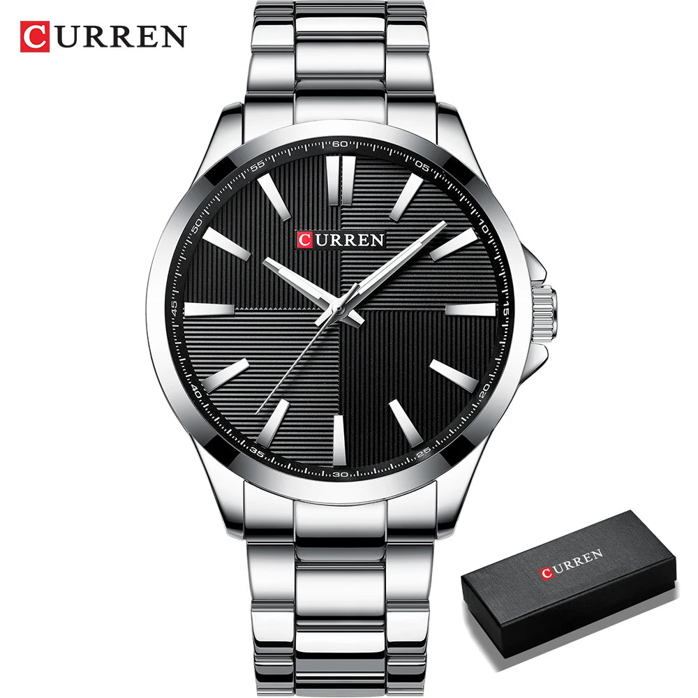 CURREN herenhorloge – Luxe model, waterdicht, militaire stijl, van roestvrij staal – Sportief polshorloge (ref. 8322)