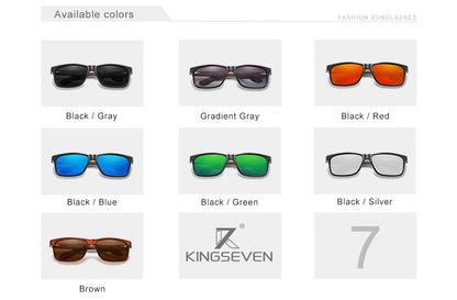 KINGSEVEN 100% Polarized Vintage Men Wooden Sunglasses Wood UV400 Protection Fashion Square Sun glasses Women  Gafas De sol