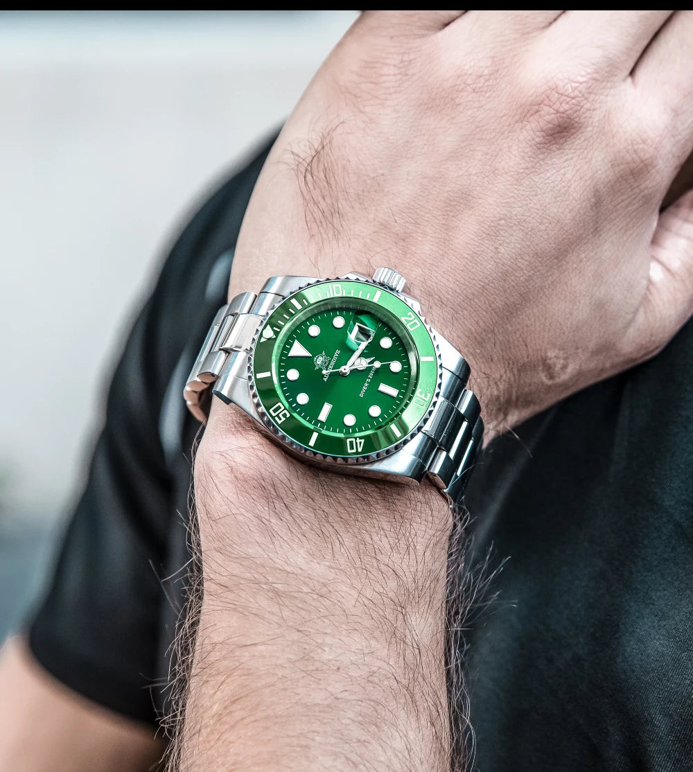 ADDIESDIVE Edelstahl-Uhr für Herren, europäische und amerikanische Business-Freizeit-Quarzuhr, wasserdichte Outdoor-Sportuhr