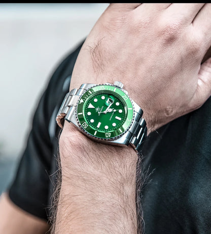 ADDIESDIVE Edelstahl-Uhr für Herren, europäische und amerikanische Business-Freizeit-Quarzuhr, wasserdichte Outdoor-Sportuhr