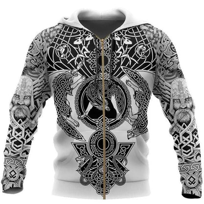 Fenrir Wolf Valknut Tattoo 3D Printed Men Hoodies Harajuku Fashion Hooded Sweatshirt Autumn Unisex Hoodie Sudadera Hombre