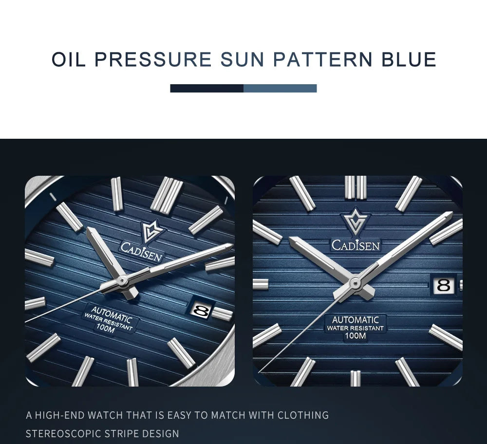 CADISEN Watch for Men Luxury Automatic Men Miyota 8215 Movement Sapphire Crystal 42mm Dial 100m Waterproof Wristwatches C8200