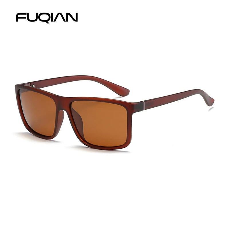 Classic Black Square Polarized Sunglasses Men Fashion Mirror Blue Sun Glasses Unisex Vintage Anti Glare Driving Shades UV400