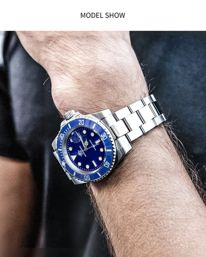 ADDIESDIVE Edelstahl-Uhr für Herren, europäische und amerikanische Business-Freizeit-Quarzuhr, wasserdichte Outdoor-Sportuhr