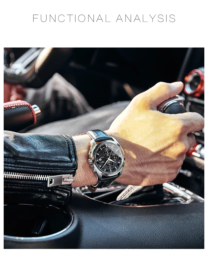 Men's Watch New Carnival Automatic Watches Men Business Mechanical Clock Leather Strap Waterproof Luxury Brand Clock