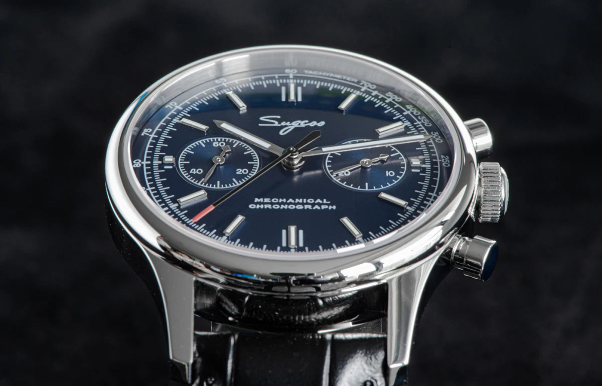 Sugess Panda 40 Pilot Chronograph Watch Men Air Force Sapphire Colors ST1901 Original Movement Mechanical Wristwatches Fashion