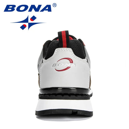 BONA Novos Designers Sapatilhas Desportivas em Couro Action para Homem Sapatilhas de Corrida para Homem Calçado de Ténis Masculino Calçado de Caminhada Fitness Moderno