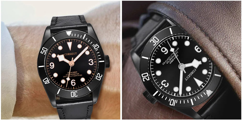 Luxury NH35A Corgeut 41mm Automatic Men Watch PVD Case Sapphire Military Male 10BAR wim Watches Luminous Mechanical WristWatches