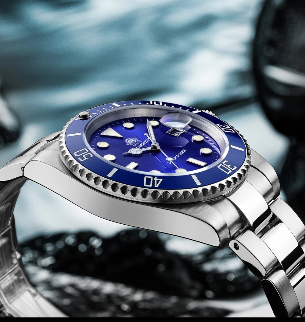 ADDIESDIVE Edelstahl-Uhr für Herren, europäische und amerikanische Business-Freizeit-Quarzuhr, wasserdichte Outdoor-Sportuhr