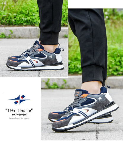 BONA Novos Designers Sapatilhas Desportivas em Couro Action para Homem Sapatilhas de Corrida para Homem Calçado de Ténis Masculino Calçado de Caminhada Fitness Moderno