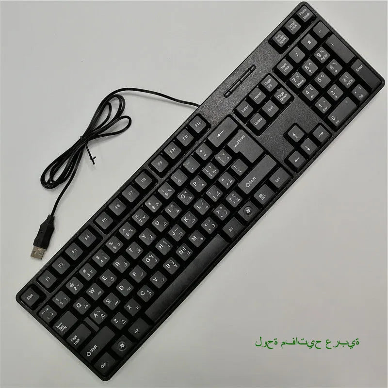 Keycap con lettere spagnole, francesi, russe e arabe per tastiera gaming USB cablata 104 tasti per computer