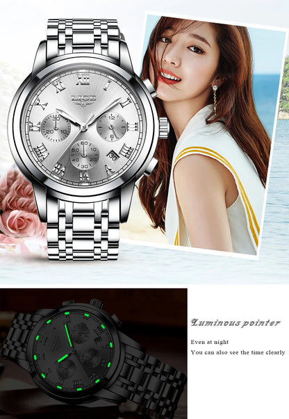 LIGE New Fashion Luxury Women Watch Waterproof Quartz Ladies Watches Business Steel Band Casual Bracelet Date Clock Wristwatches