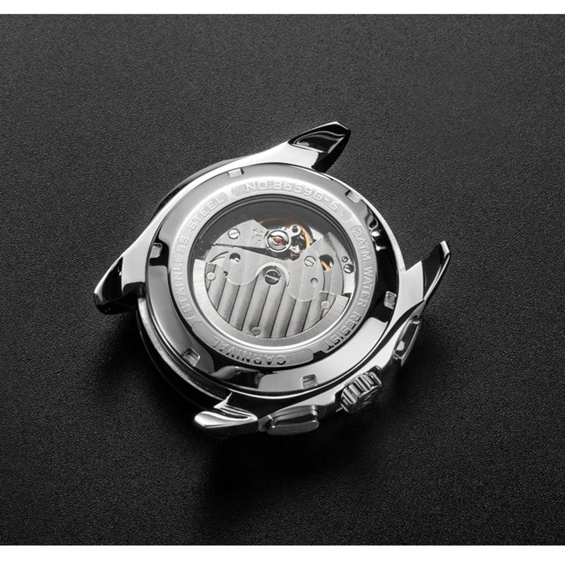 Men's Watch New Carnival Automatic Watches Men Business Mechanical Clock Leather Strap Waterproof Luxury Brand Clock