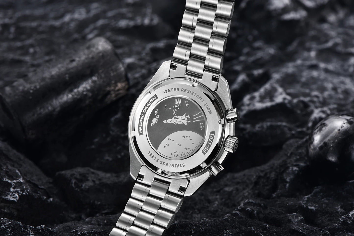 PAGANI DESIGN 2026 New V6 Moon Watches Men Luxury Quartz Watch For Men Speed Sport Chronograph AR Sapphire crystal Wristwatch