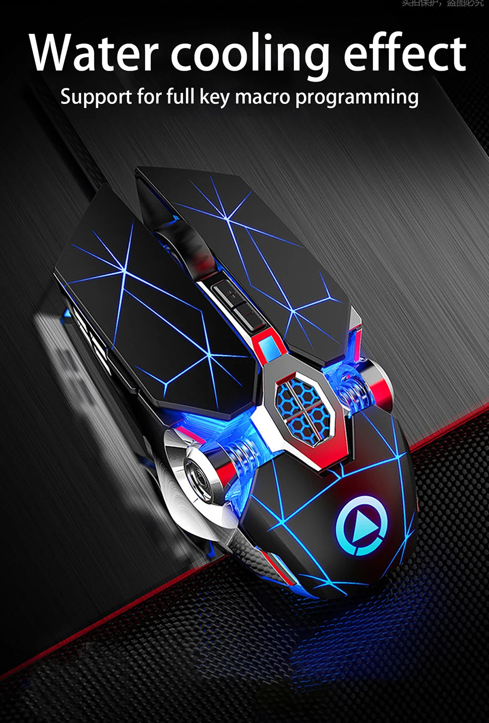 Rato Gaming Profissional Novo 3200dpi 7 Botões Retroiluminado Rato para Computador com Suporte para Definição de Macros Mecânico com Fio Silencioso