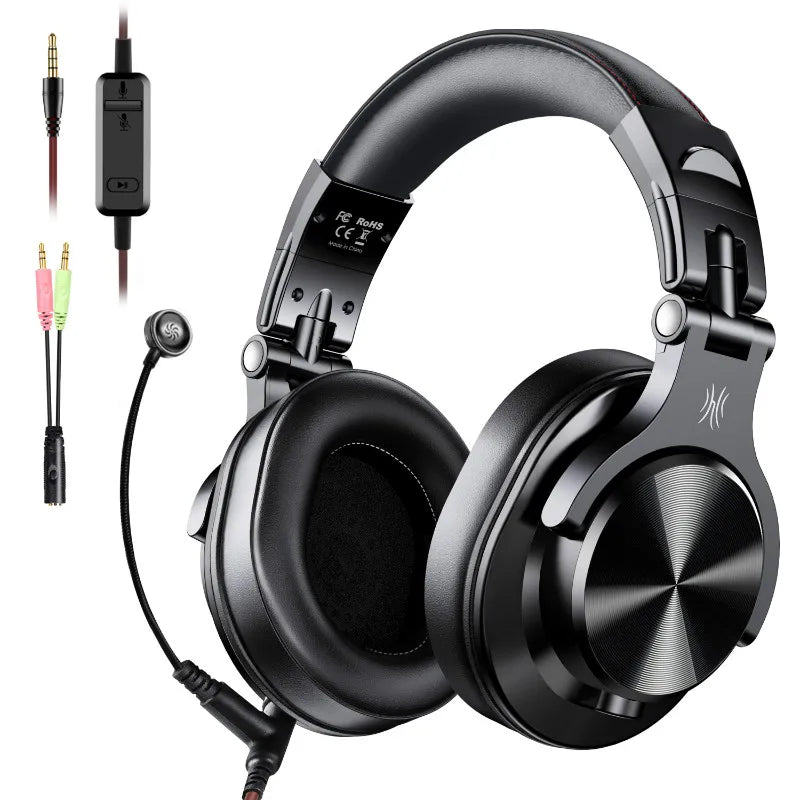 Auriculares OneOdio A71 con cable Over Ear HiFi Studio DJ con micrófono – Auriculares gaming de monitorización profesional con graves profundos