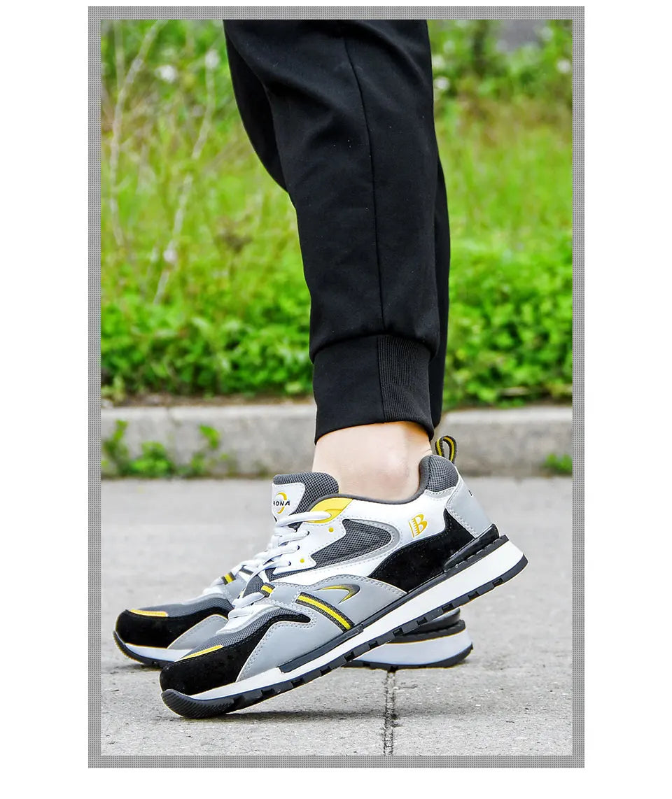 BONA Novos Designers Sapatilhas Desportivas em Couro Action para Homem Sapatilhas de Corrida para Homem Calçado de Ténis Masculino Calçado de Caminhada Fitness Moderno