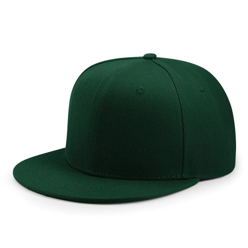 Baseballkasket til voksne med lukket bagside til små hoveder – dame og herre, blank hiphop-snapback-kasket, herre i store størrelser, tætsiddende kasketter med flad skygge, 55 cm til 64 cm