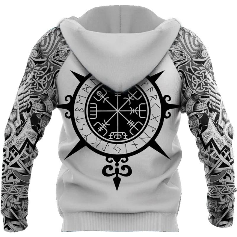 Fenrir Wolf Valknut Tattoo 3D Printed Men Hoodies Harajuku Fashion Hooded Sweatshirt Autumn Unisex Hoodie Sudadera Hombre