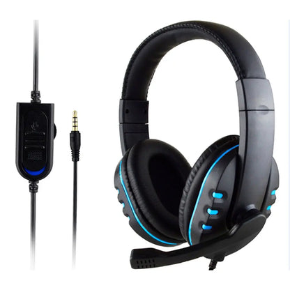 Casque filaire 3,5 mm pour jeux, écouteurs pour musique, compatible avec PS4, PlayStation 4, jeux PC, chat, ordinateur, avec microphone.