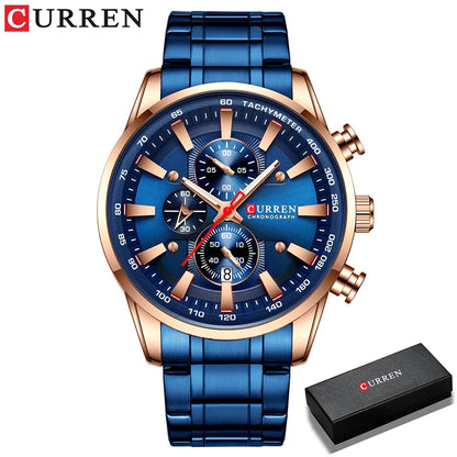 CURREN New Mens Watches Quartz Business Waterproof Watch Man Watches Top Brand Luxury WristWatch Men Chronograph Reloj Hombre
