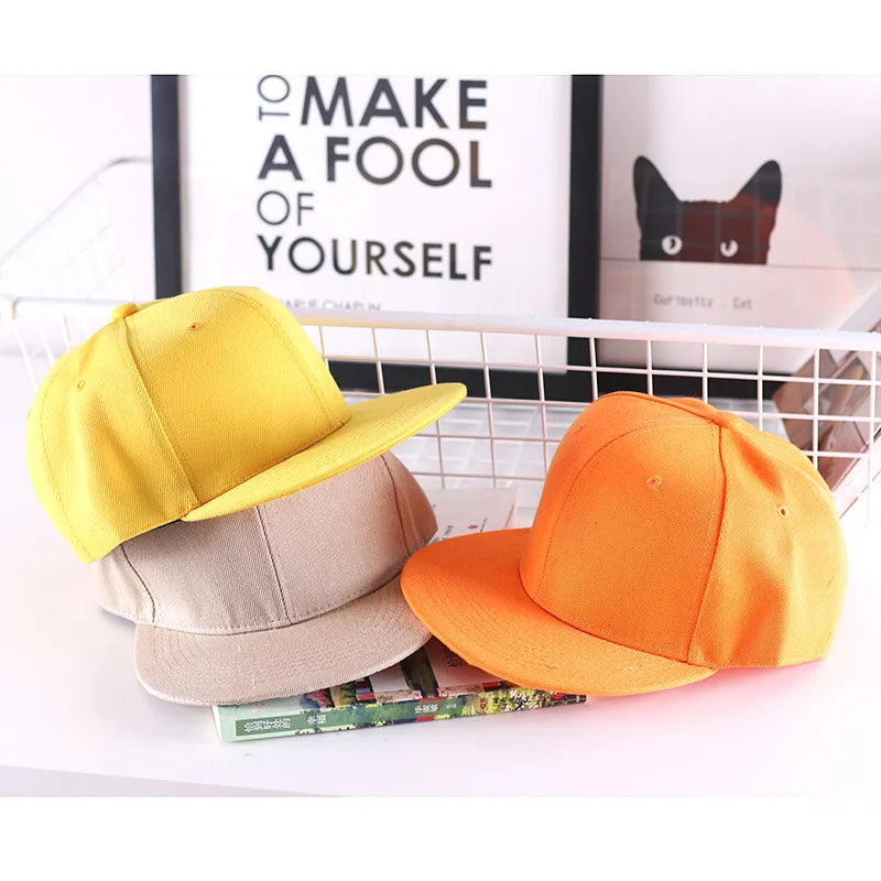 Solid Hip Hop Cap For Men Snapback Hat Women's Baseball Caps Adjustable Flat Brim Bill Plain Visors Boys And Girls Street Dance