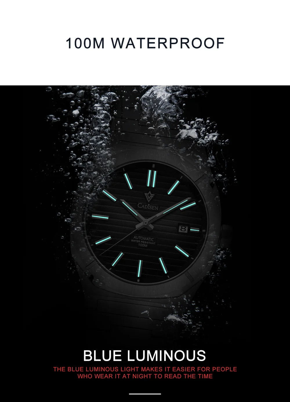 CADISEN Watch for Men Luxury Automatic Men Miyota 8215 Movement Sapphire Crystal 42mm Dial 100m Waterproof Wristwatches C8200