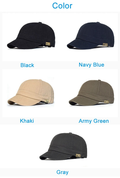 Baseballová čepice s krátkou krempou, bavlněná, pro muže i ženy, měkká, vintage, „dad hat“, nastavitelná, ve stylu trucker, nízkoprofilová čepice