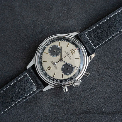 Sugess 1963 Pilot Watch Men Mechanical Chronograph Panda Wristwatch Air Force Sapphire Waterproof for Seagull Movement ST1901 v3