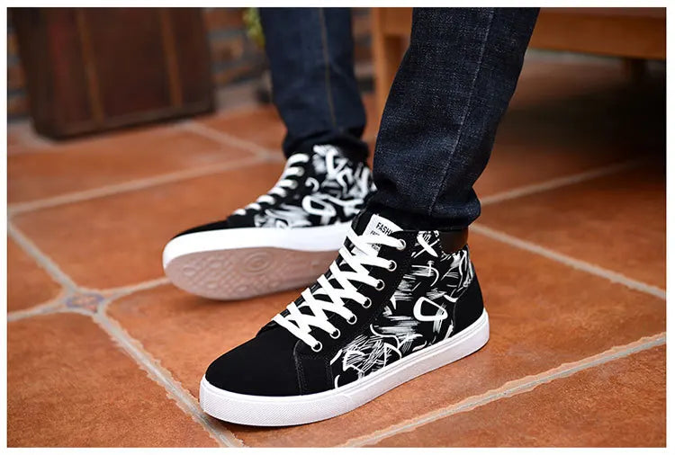 Scarpe casual da uomo per skateboard, sneakers alte sportive da uomo, scarpe outdoor traspiranti per camminata urbana, 48, Chaussure Homme 47