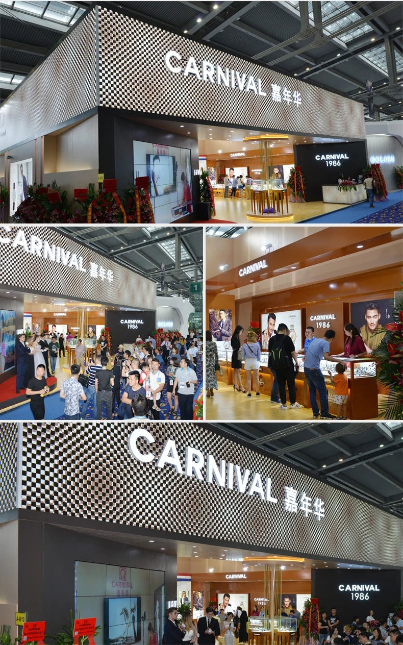 Relógio mecânico de luxo CARNIVAL para mulher, com movimento automático em safira, impermeável, relógio de pulso feminino elegante