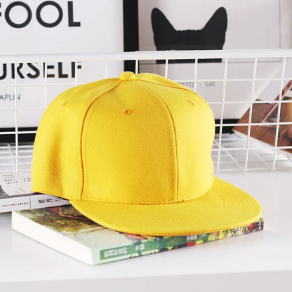 Solid Hip Hop Cap For Men Snapback Hat Women's Baseball Caps Adjustable Flat Brim Bill Plain Visors Boys And Girls Street Dance