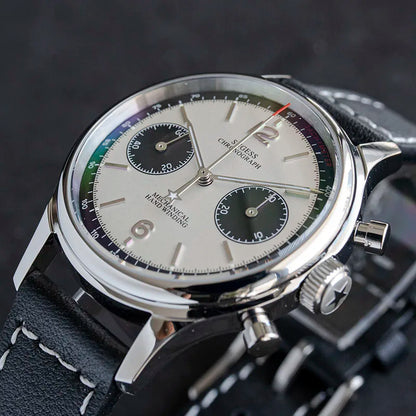 Sugess 1963 Pilot Watch Men Mechanical Chronograph Panda Wristwatch Air Force Sapphire Waterproof for Seagull Movement ST1901 v3