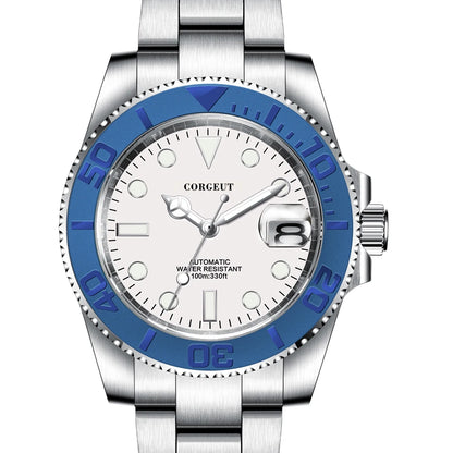 Custom logo NH35 MIYOTA 8215 Automatic Men Watch Luxury Diver Two Tone Gold 316L Stainless Steel Sapphire 10ATM Sterile  Sunburs