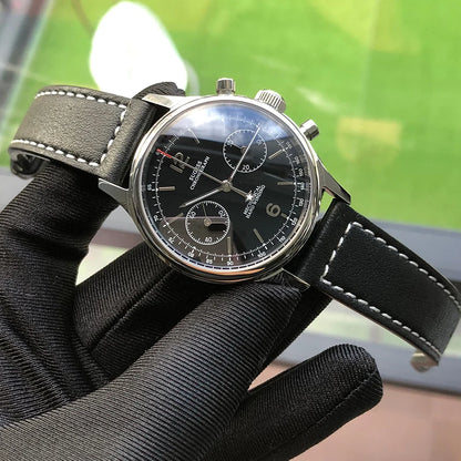 Sugess 1963 Pilot Watch Men Mechanical Chronograph Panda Wristwatch Air Force Sapphire Waterproof for Seagull Movement ST1901 v3