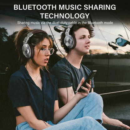 Oneodio Fusion A70 Wired + Wireless Bluetooth 5.2 Headphones For Phone With Mic Over Ear Studio DJ Headphone Recording Headset