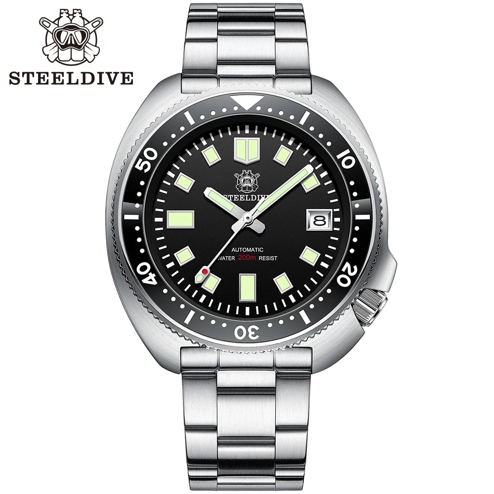 SD1970 New Arrival STEELDIVE Brand 20ATM Water Resistant Ceramic Bezel Insert Sapphire Glass NH35 Automatic Watch 6105 Turtle