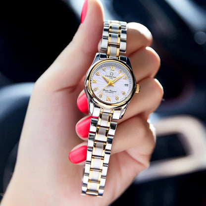 Relógio mecânico de luxo CARNIVAL para mulher, com movimento automático em safira, impermeável, relógio de pulso feminino elegante