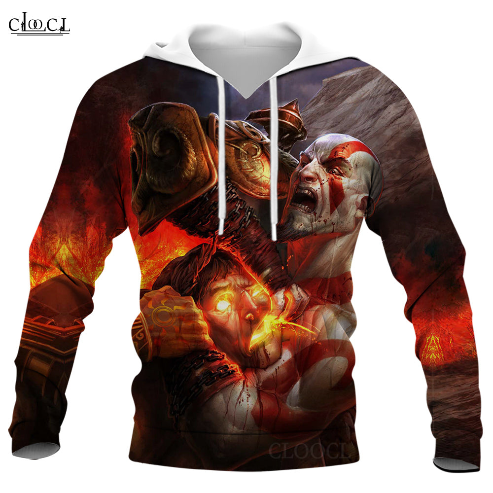CLOOCL Fashion Game Kratos God of War 3D Full Printed Autumn Men Hoodie Unisex Long Sleeve Hooded Sweatshirt Harajuku Tracksuits