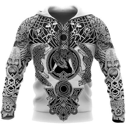 Fenrir Wolf Valknut Tattoo 3D Printed Men Hoodies Harajuku Fashion Hooded Sweatshirt Autumn Unisex Hoodie Sudadera Hombre