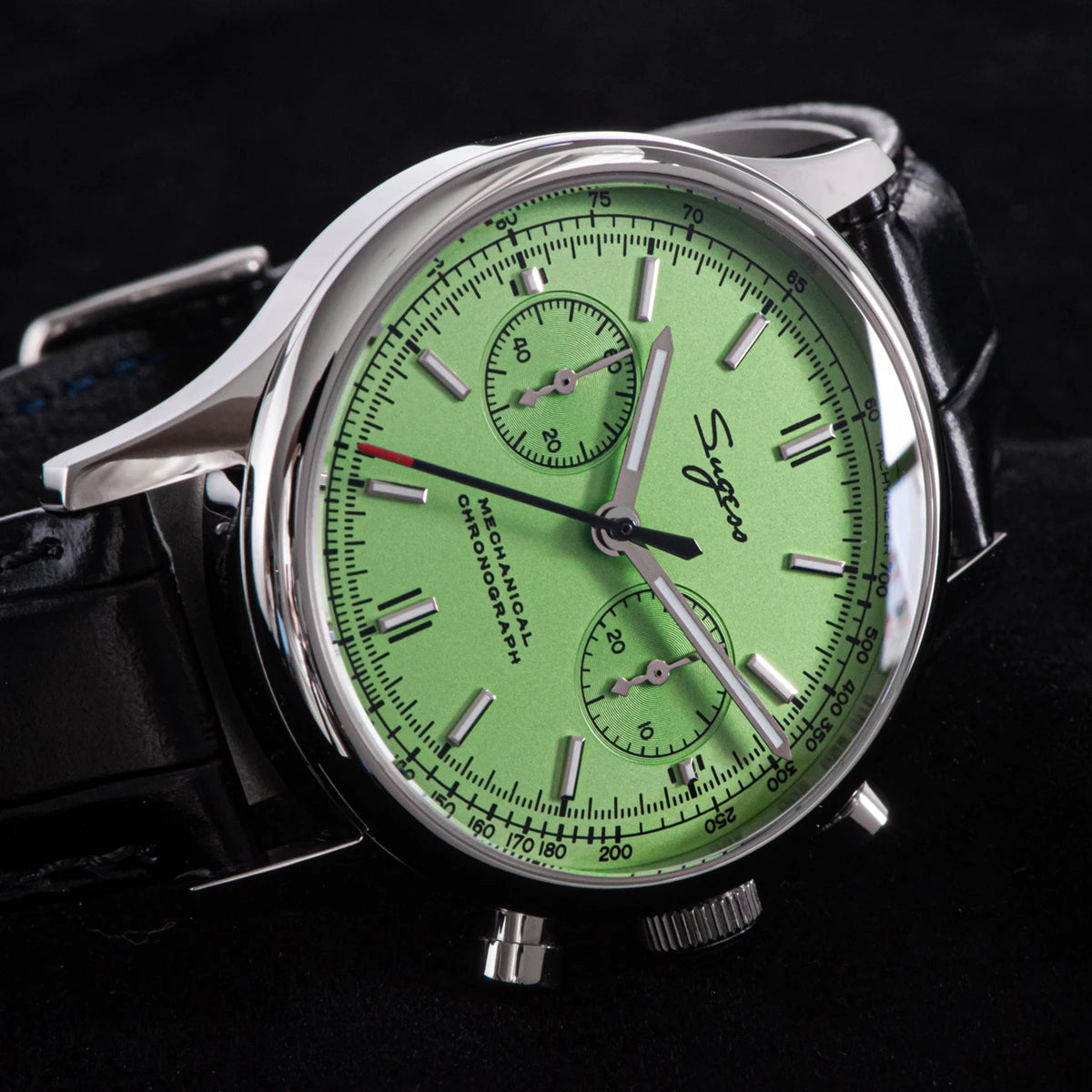 Sugess Panda 40 Pilot Chronograph Watch Men Air Force Sapphire Colors ST1901 Original Movement Mechanical Wristwatches Fashion