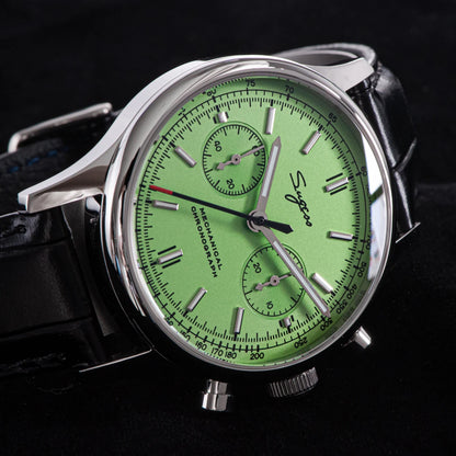 Sugess Panda 40 Pilot Chronograph Watch Men Air Force Sapphire Colors ST1901 Original Movement Mechanical Wristwatches Fashion