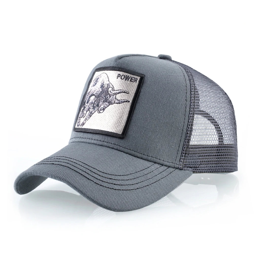 K Baseball Caps Men Snapback Hip Hop Trucker Cap With Embroidery Bull Patch Four Seasons Breathable Mesh Trucker Hat For Women