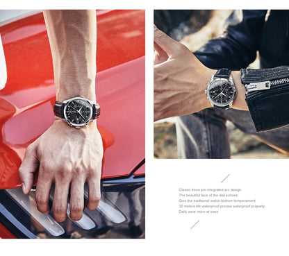 Men's Watch New Carnival Automatic Watches Men Business Mechanical Clock Leather Strap Waterproof Luxury Brand Clock