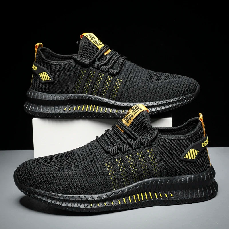 Baskets légères à la mode pour hommes, chaussures décontractées respirantes, chaussures de marche à lacets